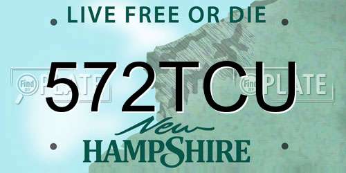 572TCU New Hampshire License Plate