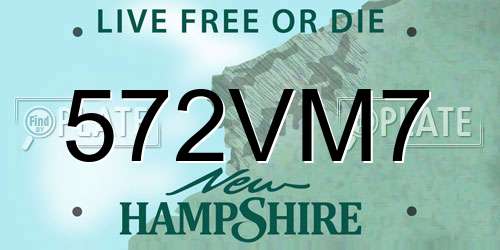 572VM7 New Hampshire License Plate