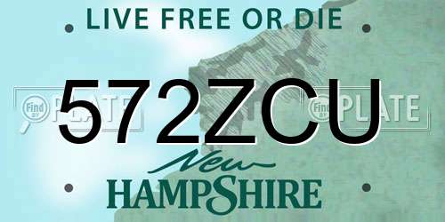 572ZCU New Hampshire License Plate