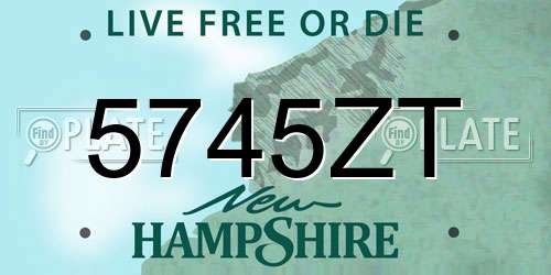 5745ZT New Hampshire License Plate