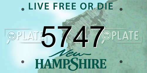 5747 New Hampshire License Plate