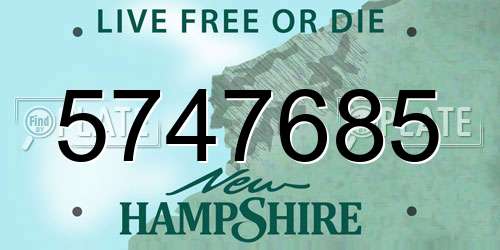 5747685 New Hampshire License Plate