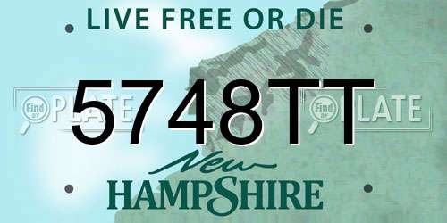 5748TT New Hampshire License Plate