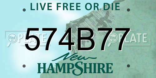 574B77 New Hampshire License Plate
