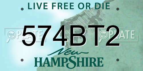 574BT2 New Hampshire License Plate