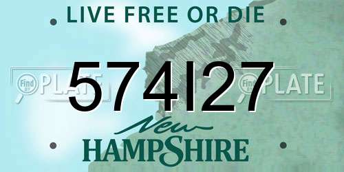 574I27 New Hampshire License Plate