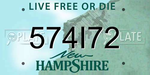 574I72 New Hampshire License Plate