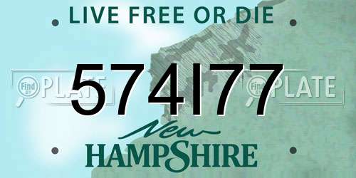 574I77 New Hampshire License Plate
