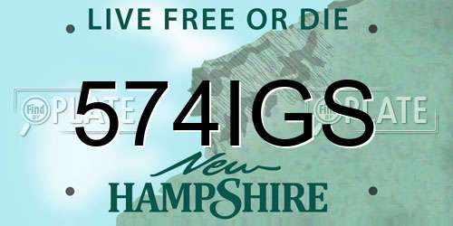 574IGS New Hampshire License Plate