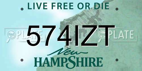 574IZT New Hampshire License Plate