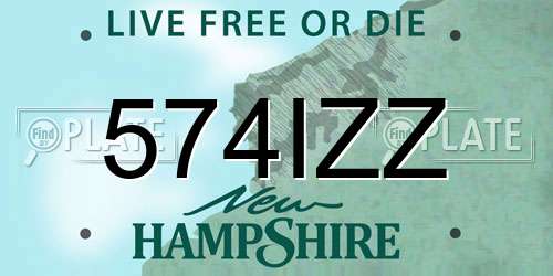 574IZZ New Hampshire License Plate