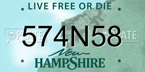 574N58 New Hampshire License Plate