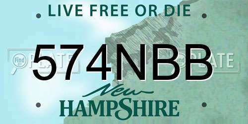 574NBB New Hampshire License Plate