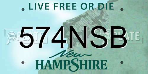 574NSB New Hampshire License Plate