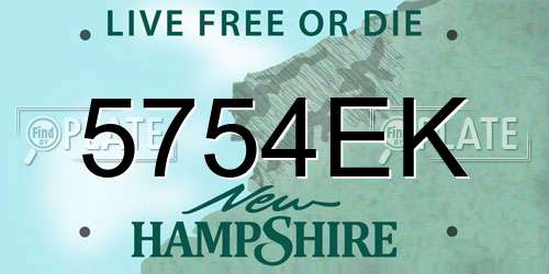 5754EK New Hampshire License Plate