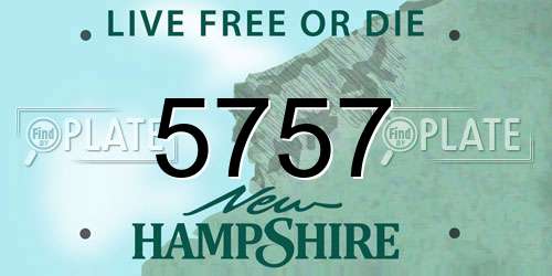 5757 New Hampshire License Plate