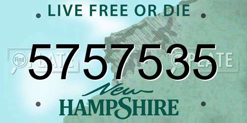 5757535 New Hampshire License Plate