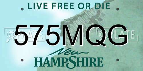 575MQG New Hampshire License Plate
