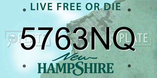 5763NQ New Hampshire License Plate