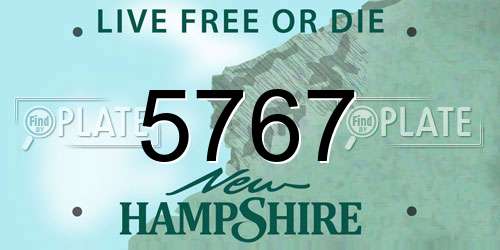5767 New Hampshire License Plate