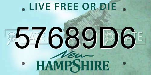 57689D6 New Hampshire License Plate