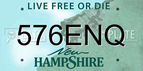 576ENQ New Hampshire License Plate