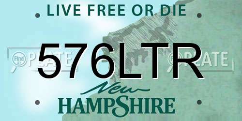 576LTR New Hampshire License Plate