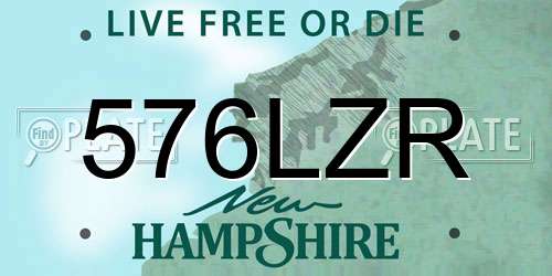 576LZR New Hampshire License Plate