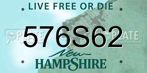 576S62 New Hampshire License Plate