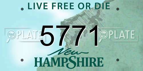 5771 New Hampshire License Plate