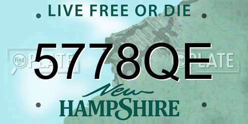 5778QE New Hampshire License Plate