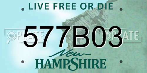 577B03 New Hampshire License Plate