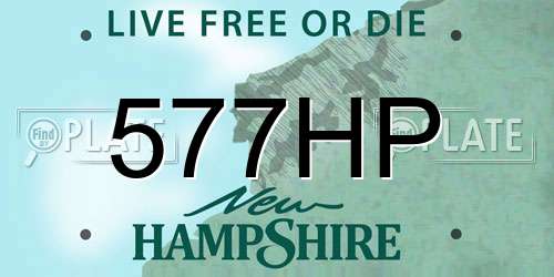 577HP New Hampshire License Plate