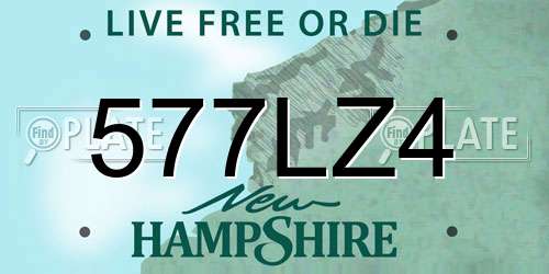 577LZ4 New Hampshire License Plate