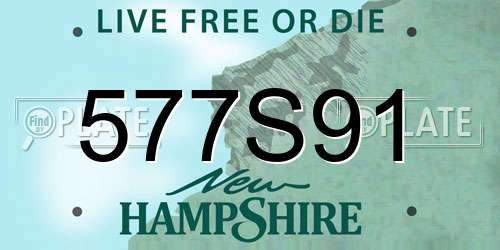 577S91 New Hampshire License Plate