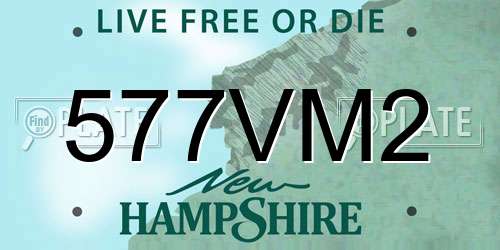 577VM2 New Hampshire License Plate
