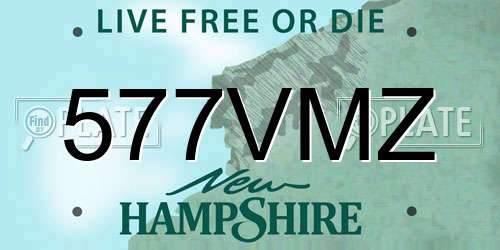 577VMZ New Hampshire License Plate