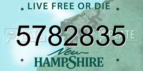 5782835 New Hampshire License Plate
