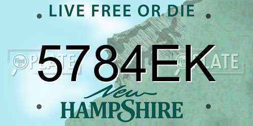 5784EK New Hampshire License Plate