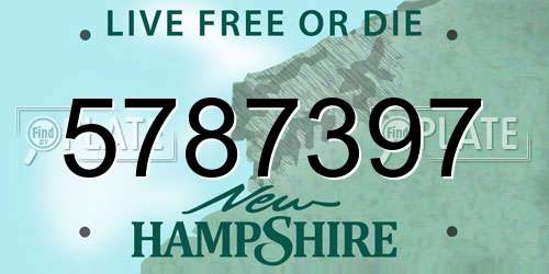 5787397 New Hampshire License Plate