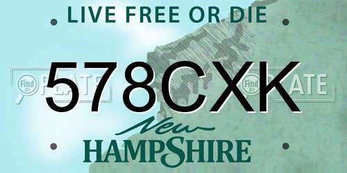 578CXK New Hampshire License Plate