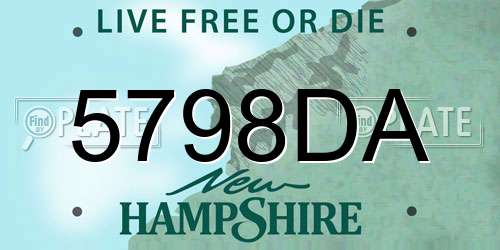 5798DA New Hampshire License Plate
