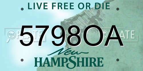 5798OA New Hampshire License Plate