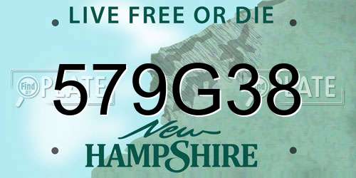 579G38 New Hampshire License Plate
