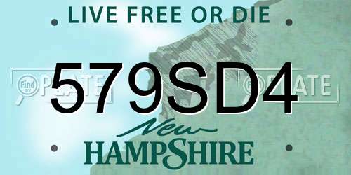 579SD4 New Hampshire License Plate