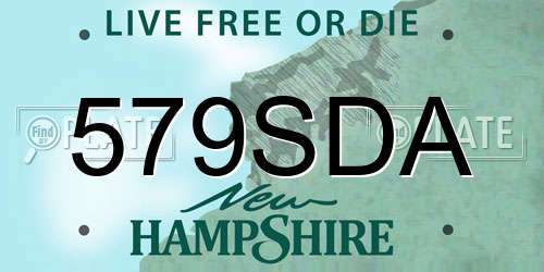 579SDA New Hampshire License Plate