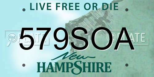 579SOA New Hampshire License Plate