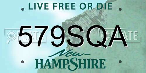 579SQA New Hampshire License Plate