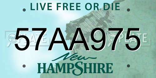57AA975 New Hampshire License Plate