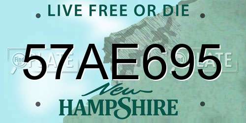 57AE695 New Hampshire License Plate